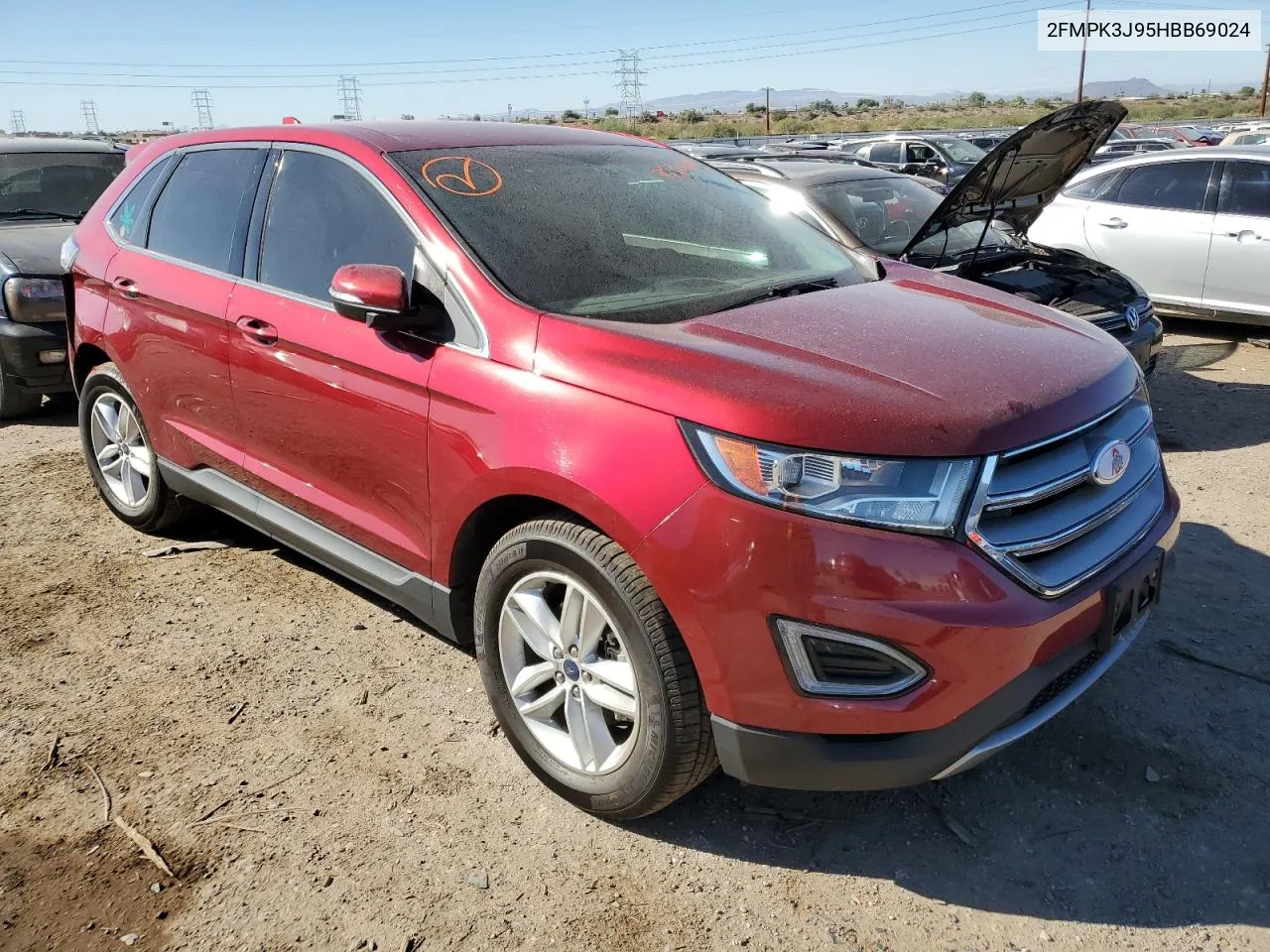 2017 Ford Edge Sel VIN: 2FMPK3J95HBB69024 Lot: 75324014