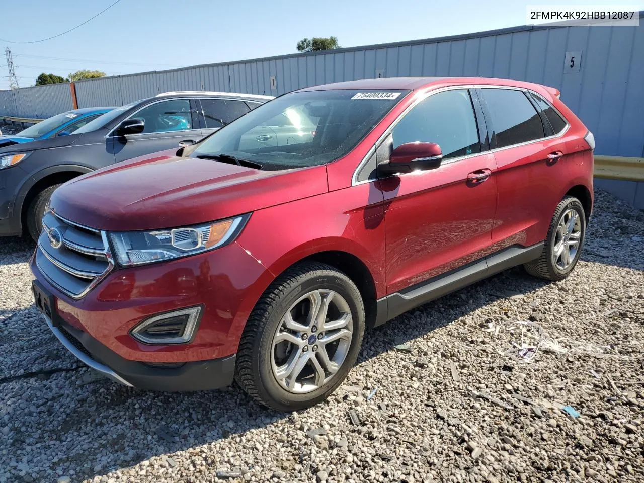 2017 Ford Edge Titanium VIN: 2FMPK4K92HBB12087 Lot: 75400334