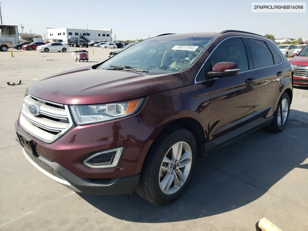 2017 Ford Edge Sel VIN: 2FMPK3J90HBB16098 Lot: 75517344