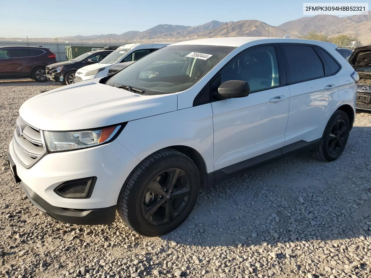 2017 Ford Edge Se VIN: 2FMPK3G94HBB52321 Lot: 75560444