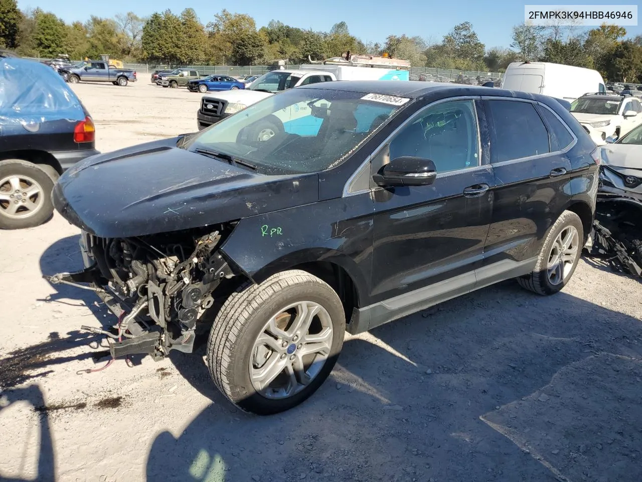 2017 Ford Edge Titanium VIN: 2FMPK3K94HBB46946 Lot: 76870654