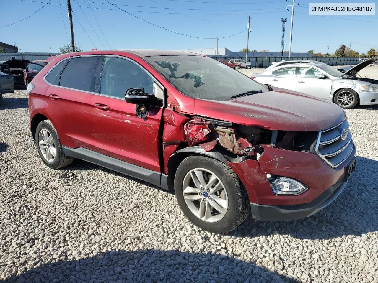 2017 Ford Edge Sel VIN: 2FMPK4J92HBC48107 Lot: 76881114