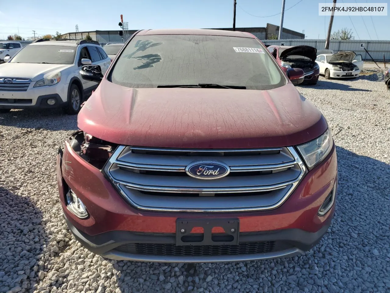 2017 Ford Edge Sel VIN: 2FMPK4J92HBC48107 Lot: 76881114