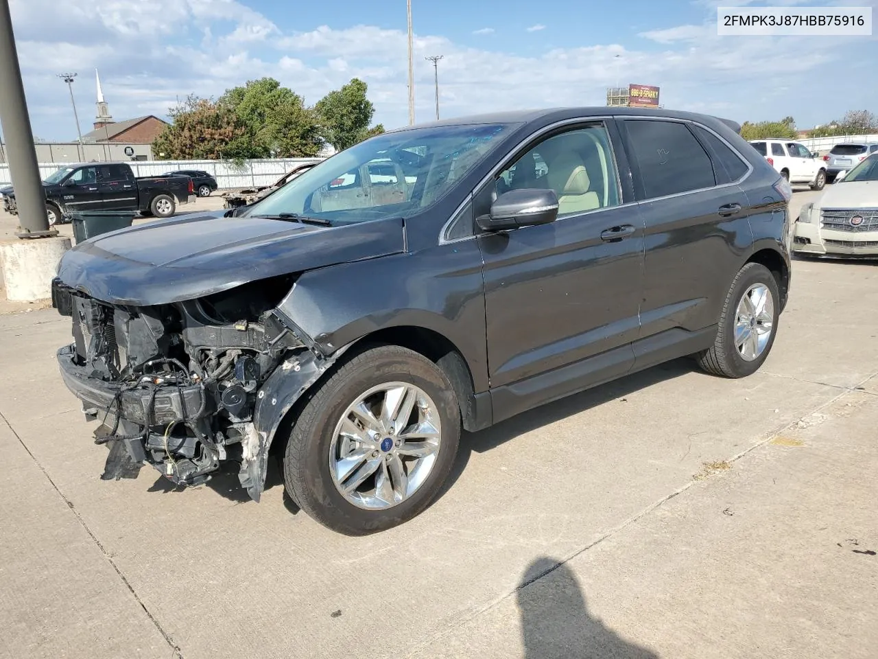 2017 Ford Edge Sel VIN: 2FMPK3J87HBB75916 Lot: 77022534