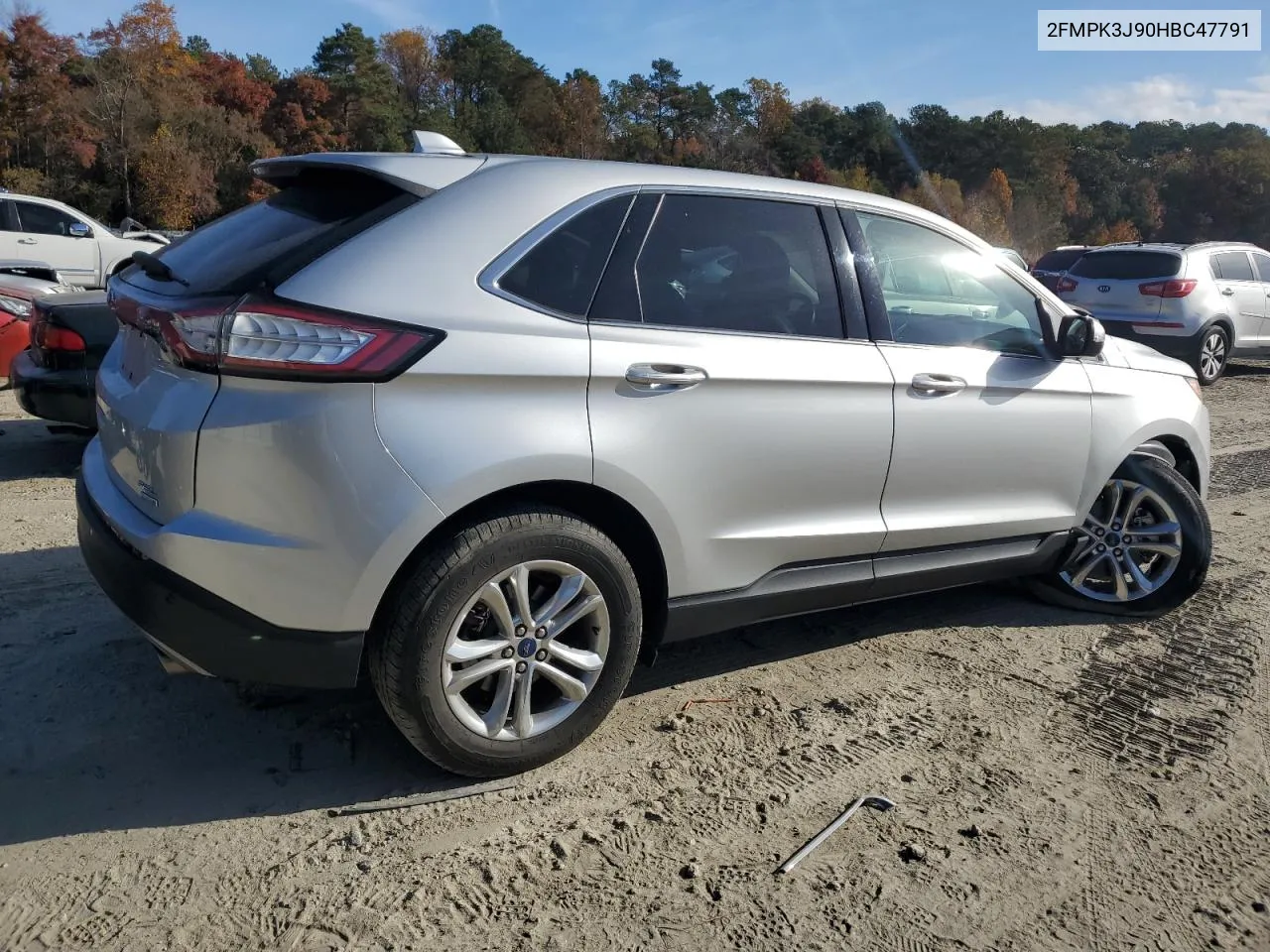 2017 Ford Edge Sel VIN: 2FMPK3J90HBC47791 Lot: 78223974