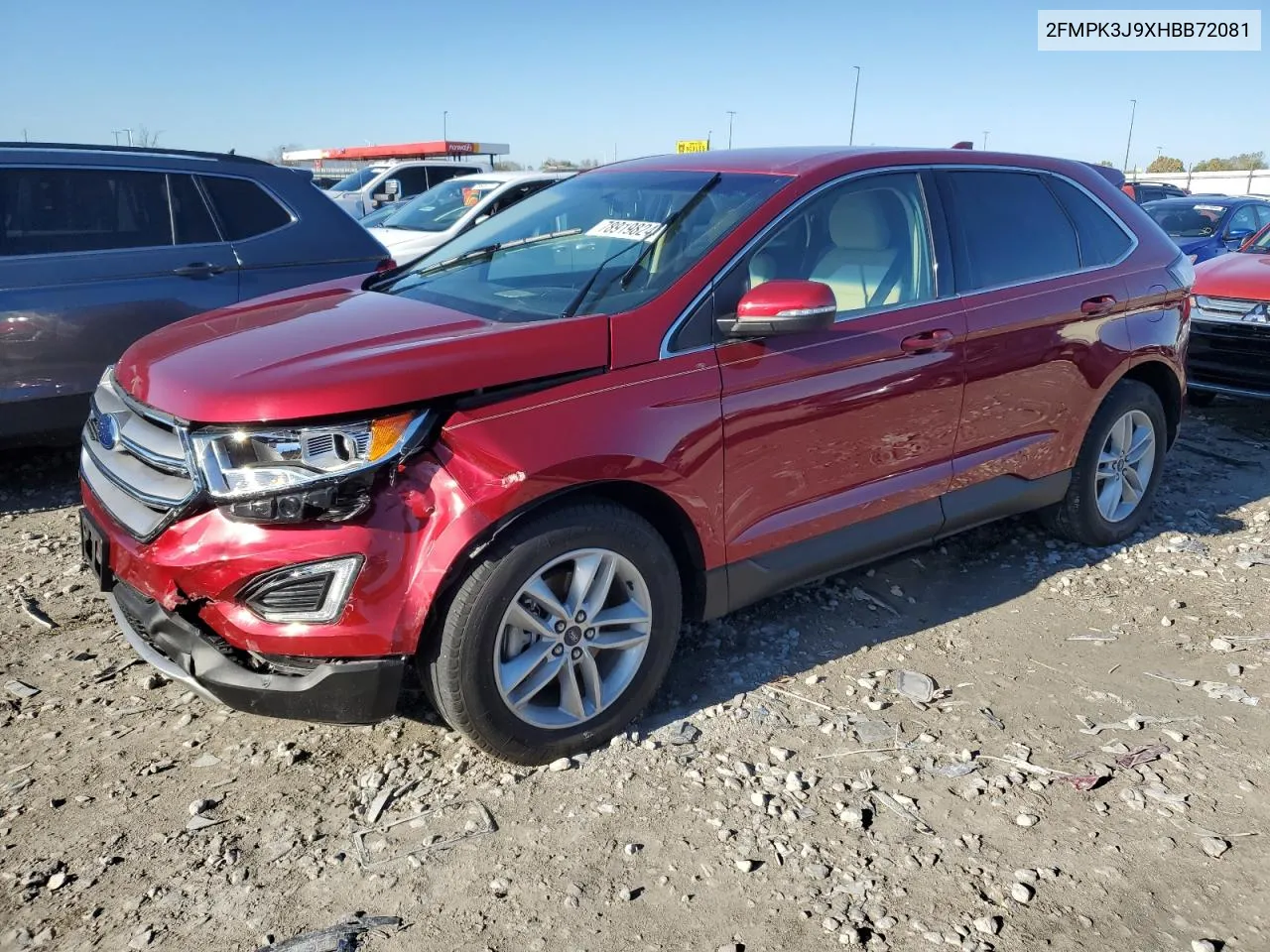 2017 Ford Edge Sel VIN: 2FMPK3J9XHBB72081 Lot: 78919824