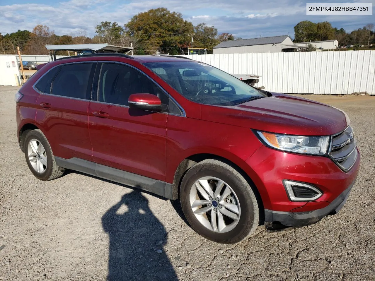 2017 Ford Edge Sel VIN: 2FMPK4J82HBB47351 Lot: 79108364