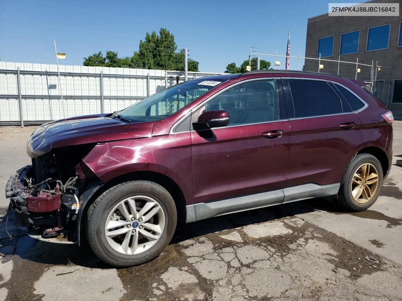 2018 Ford Edge Sel VIN: 2FMPK4J88JBC16842 Lot: 58170284