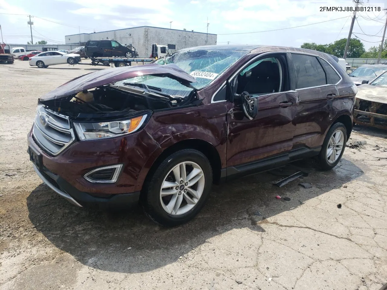 2018 Ford Edge Sel VIN: 2FMPK3J88JBB12118 Lot: 58532404