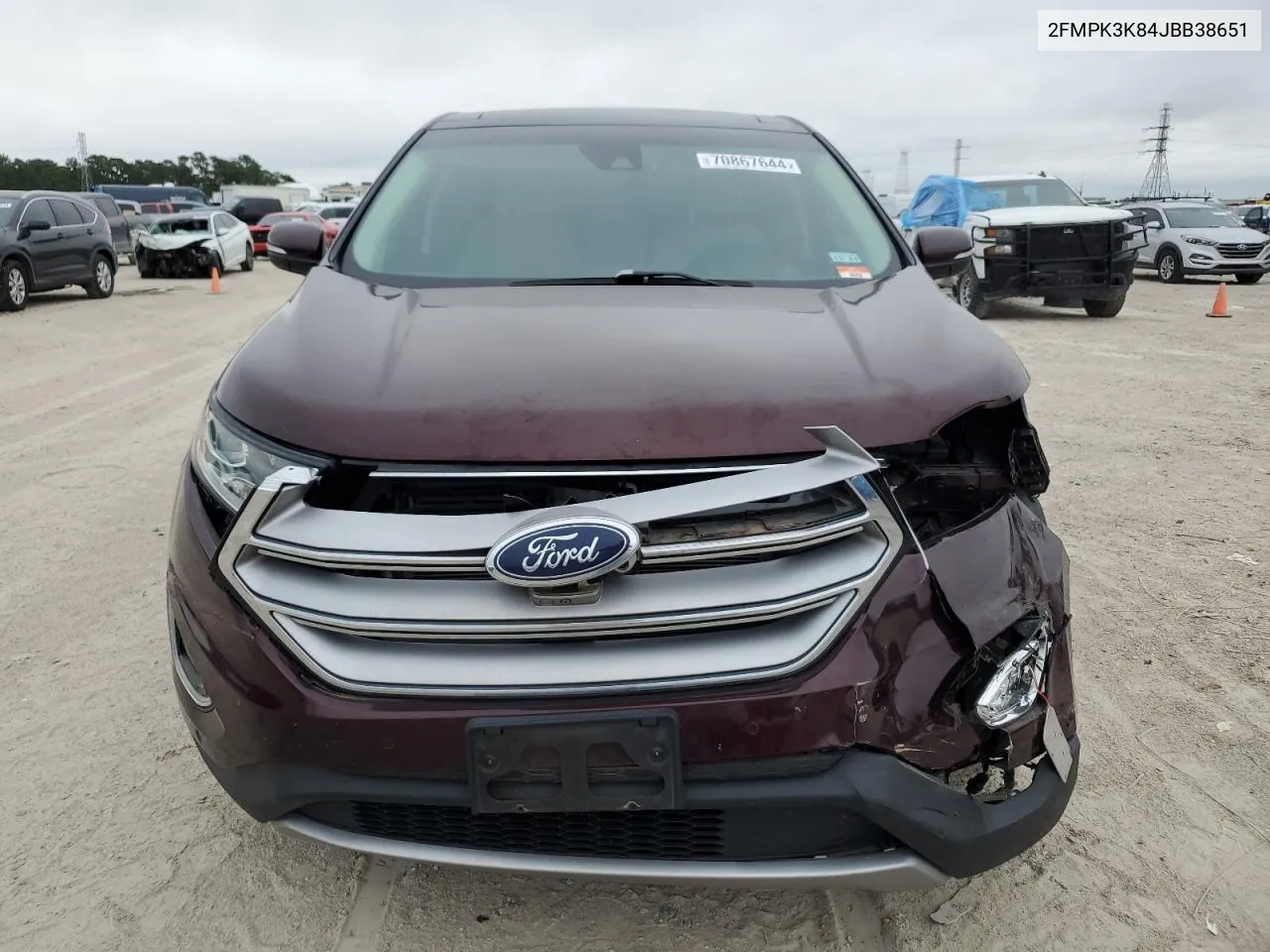 2018 Ford Edge Titanium VIN: 2FMPK3K84JBB38651 Lot: 70867644