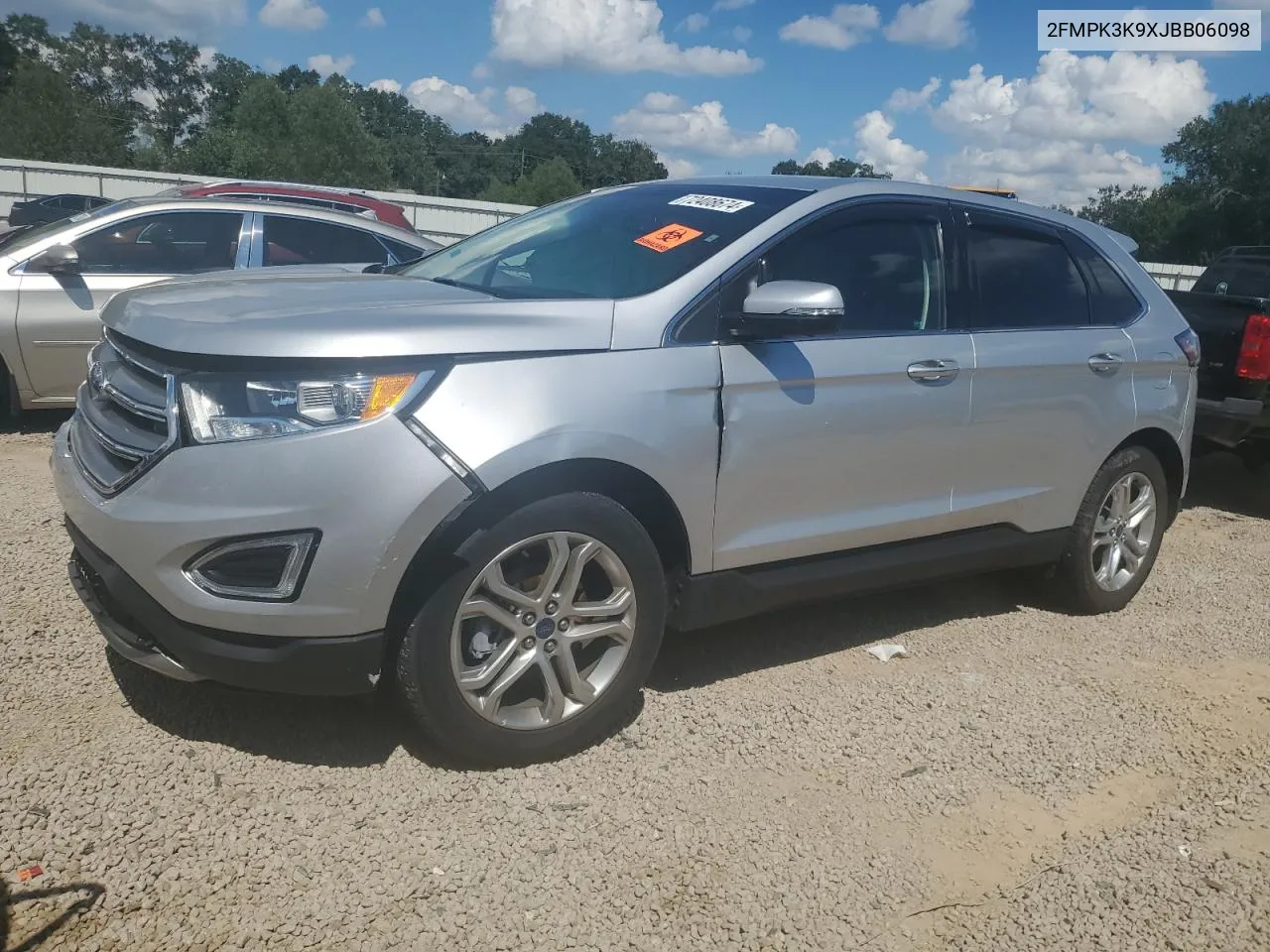 2018 Ford Edge Titanium VIN: 2FMPK3K9XJBB06098 Lot: 72408674