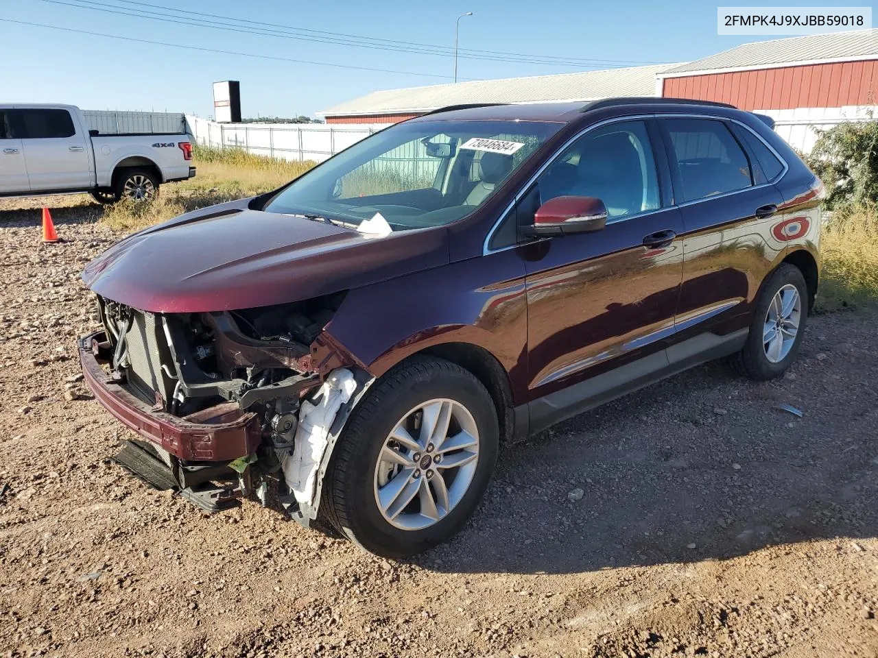 2018 Ford Edge Sel VIN: 2FMPK4J9XJBB59018 Lot: 73046684