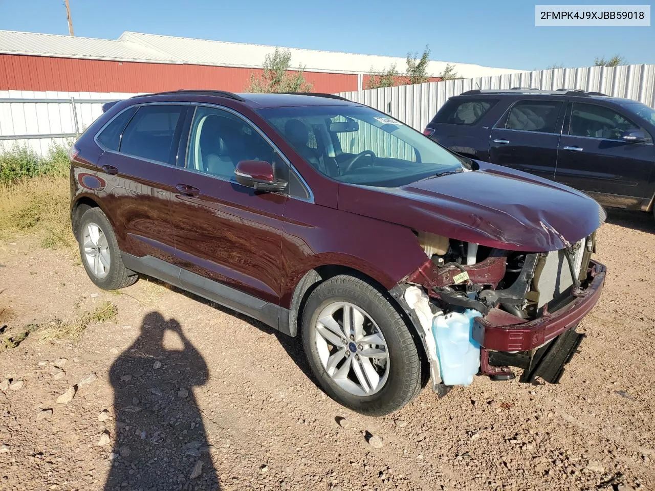 2018 Ford Edge Sel VIN: 2FMPK4J9XJBB59018 Lot: 73046684