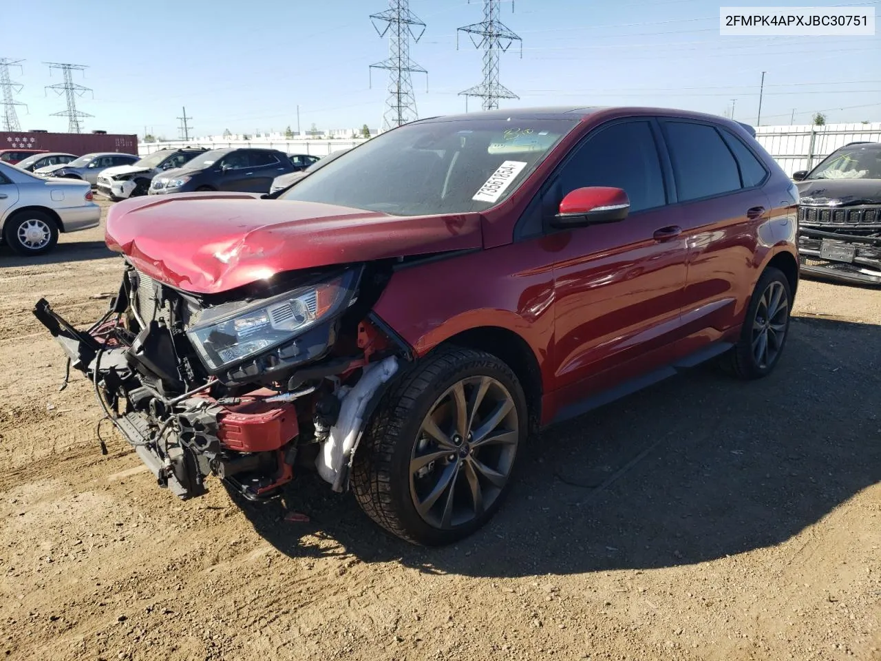 2018 Ford Edge Sport VIN: 2FMPK4APXJBC30751 Lot: 73561854