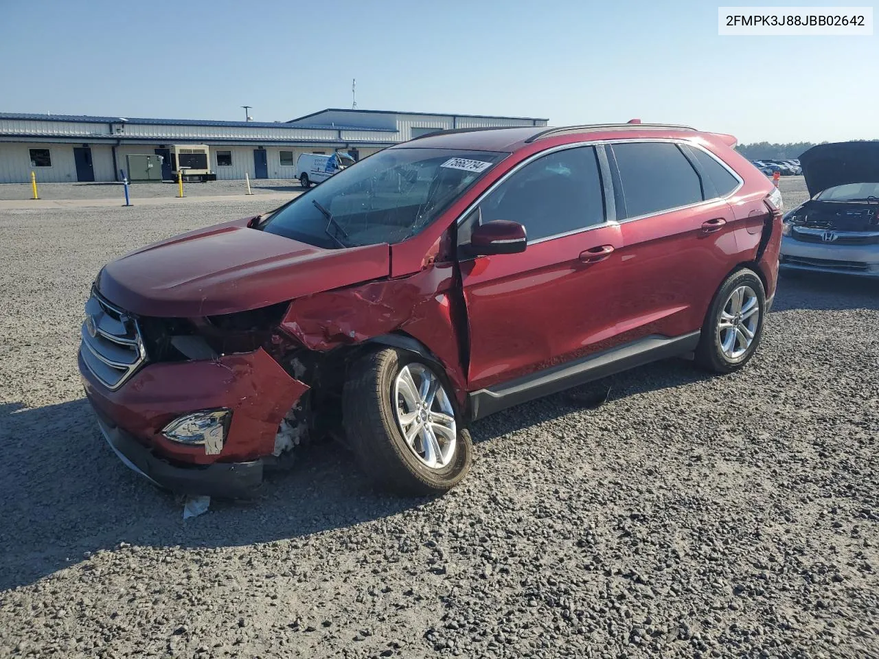 2018 Ford Edge Sel VIN: 2FMPK3J88JBB02642 Lot: 75662794