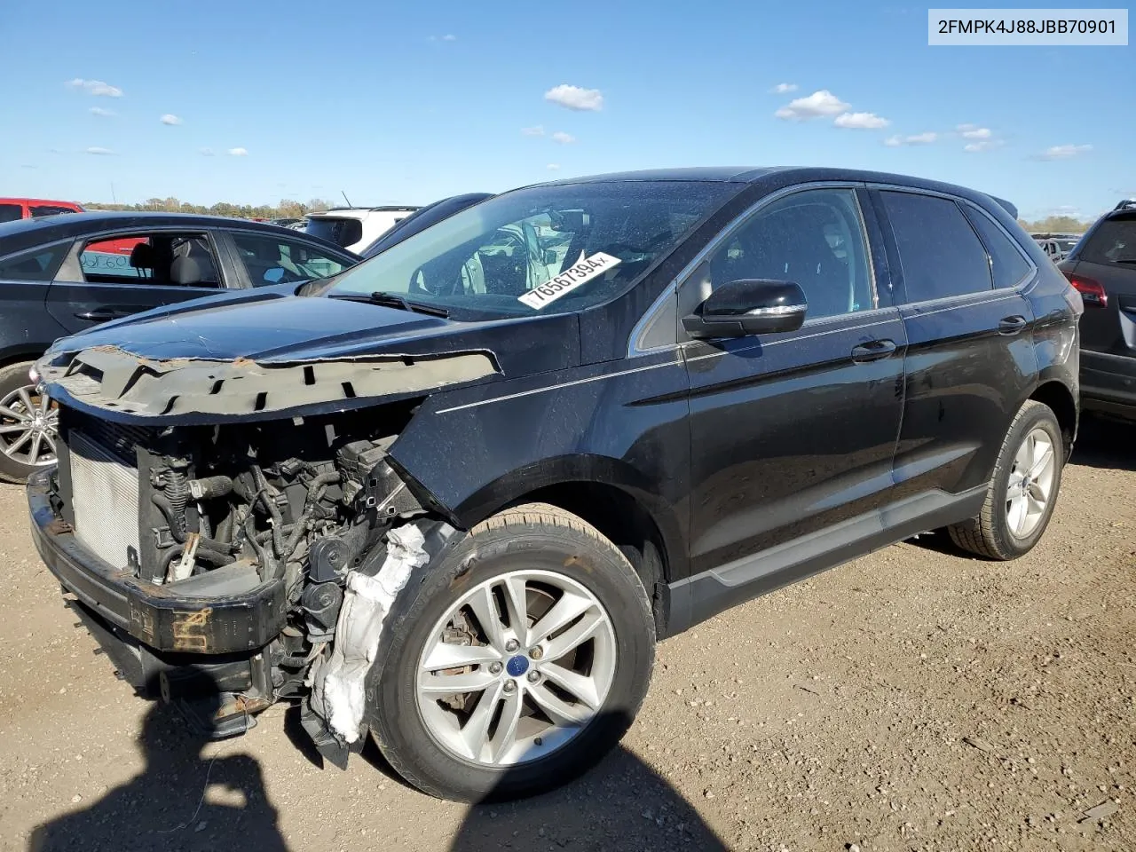 2018 Ford Edge Sel VIN: 2FMPK4J88JBB70901 Lot: 76567394