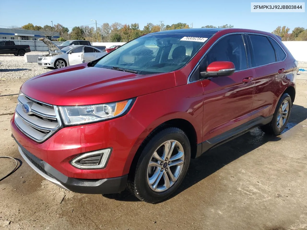 2018 Ford Edge Sel VIN: 2FMPK3J92JBB03844 Lot: 76806284