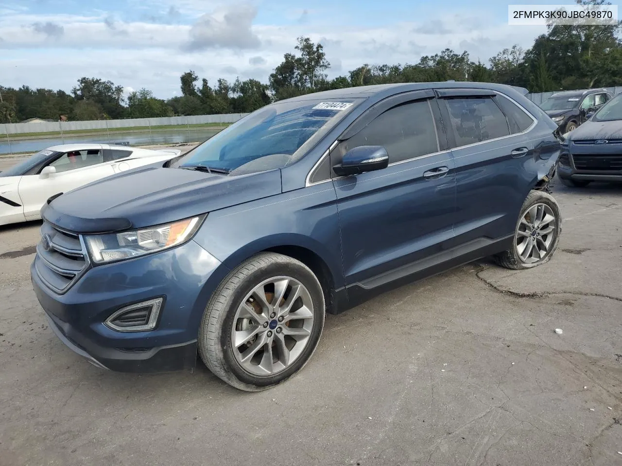 2018 Ford Edge Titanium VIN: 2FMPK3K90JBC49870 Lot: 77104474