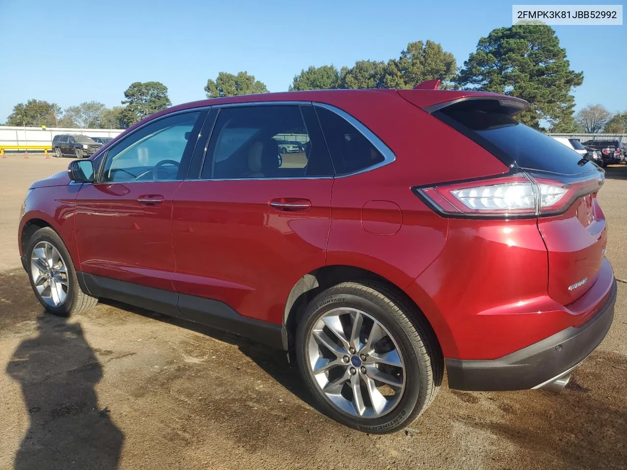 2018 Ford Edge Titanium VIN: 2FMPK3K81JBB52992 Lot: 77646984