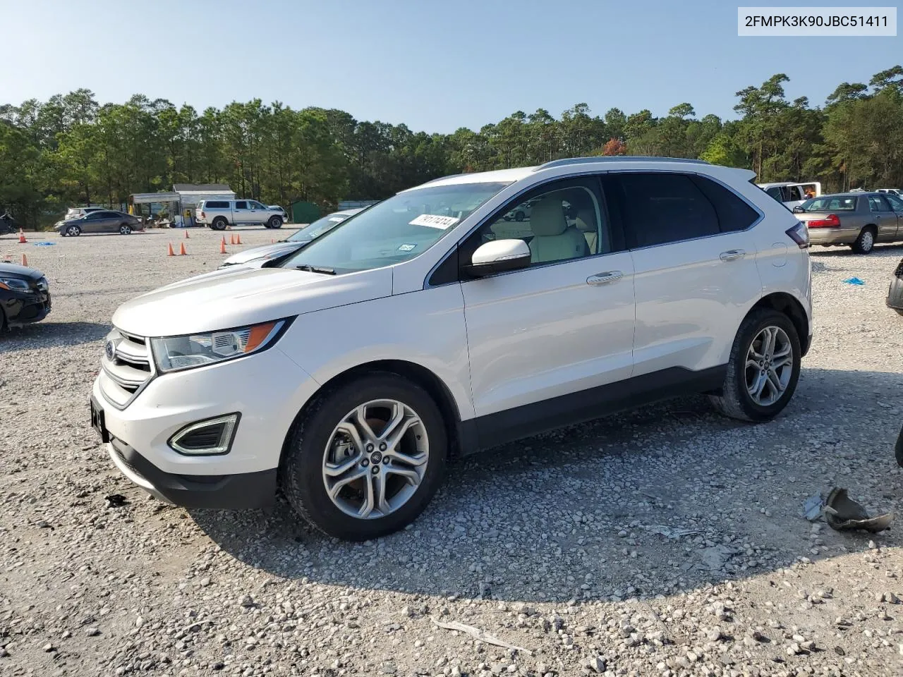 2018 Ford Edge Titanium VIN: 2FMPK3K90JBC51411 Lot: 79171414