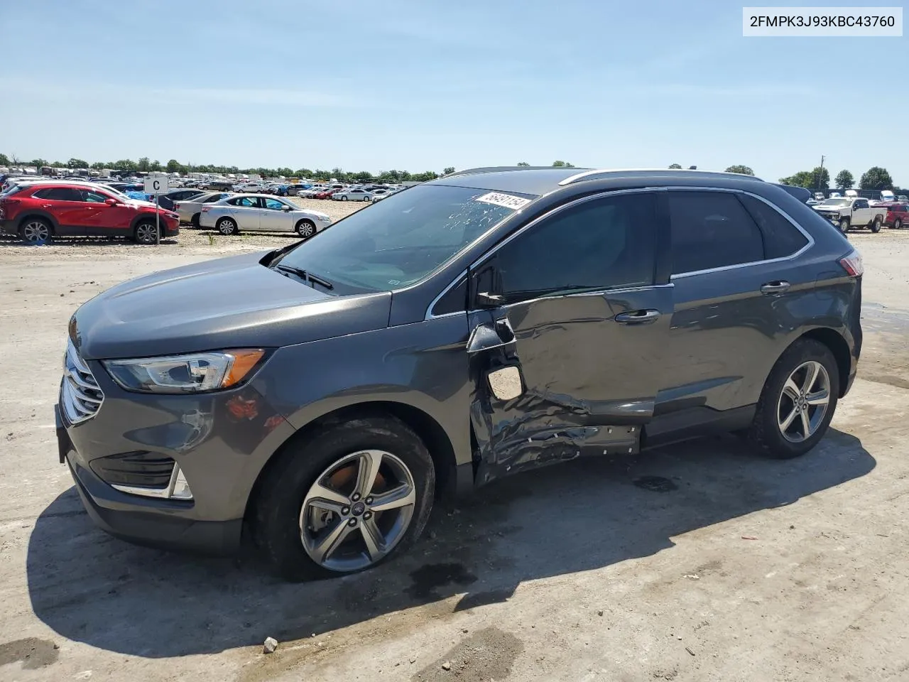 2019 Ford Edge Sel VIN: 2FMPK3J93KBC43760 Lot: 56491154