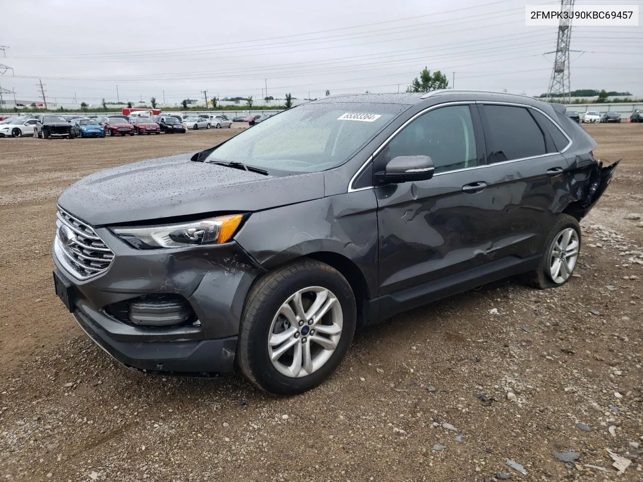 2019 Ford Edge Sel VIN: 2FMPK3J90KBC69457 Lot: 65383364