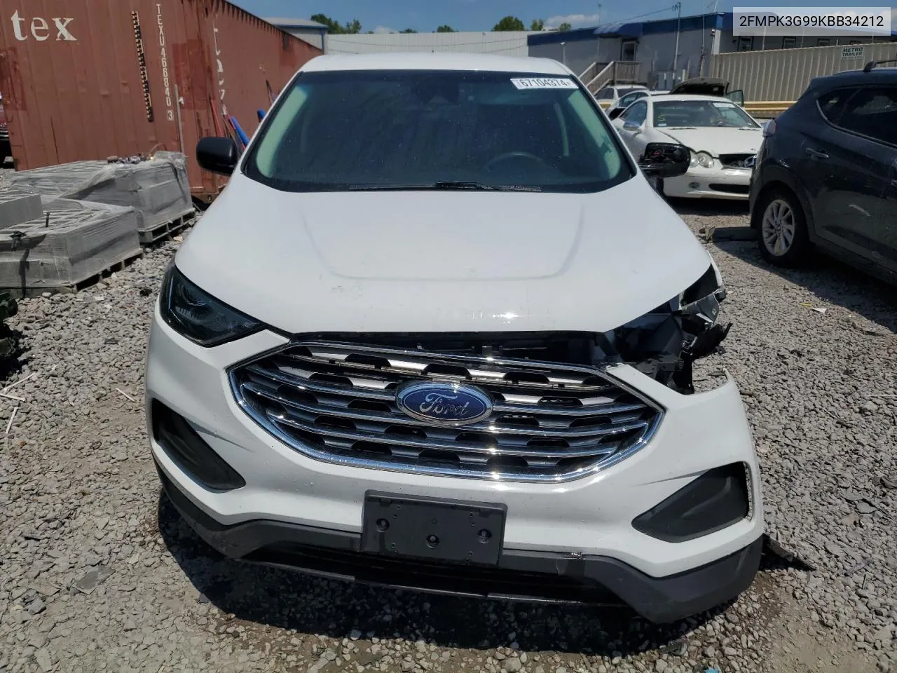 2019 Ford Edge Se VIN: 2FMPK3G99KBB34212 Lot: 67104374