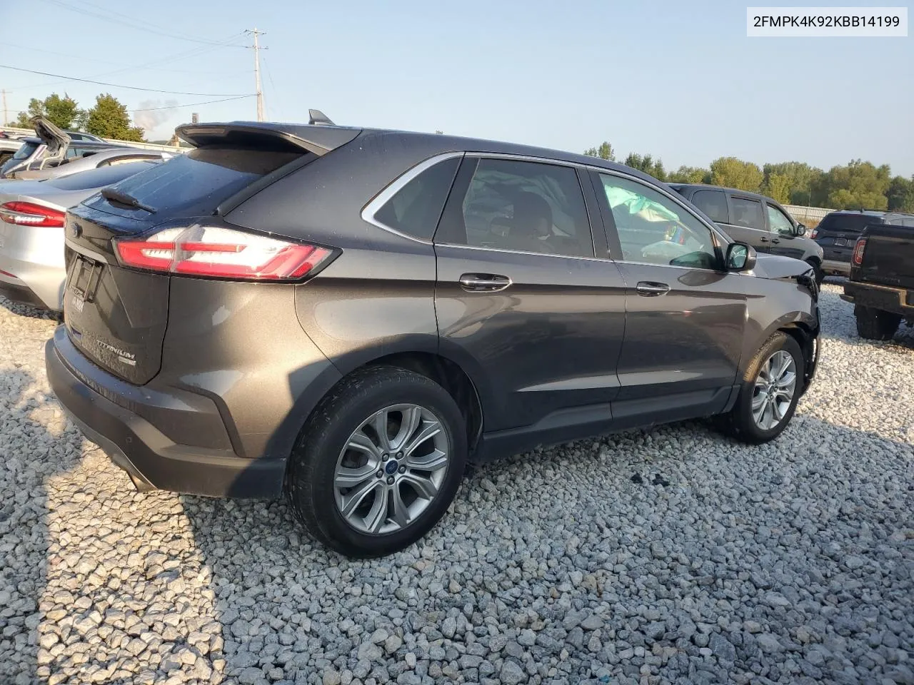 2019 Ford Edge Titanium VIN: 2FMPK4K92KBB14199 Lot: 70012274