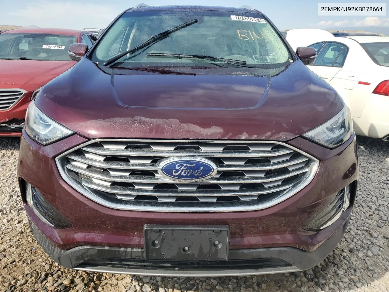 2019 Ford Edge Sel VIN: 2FMPK4J92KBB78664 Lot: 70436964