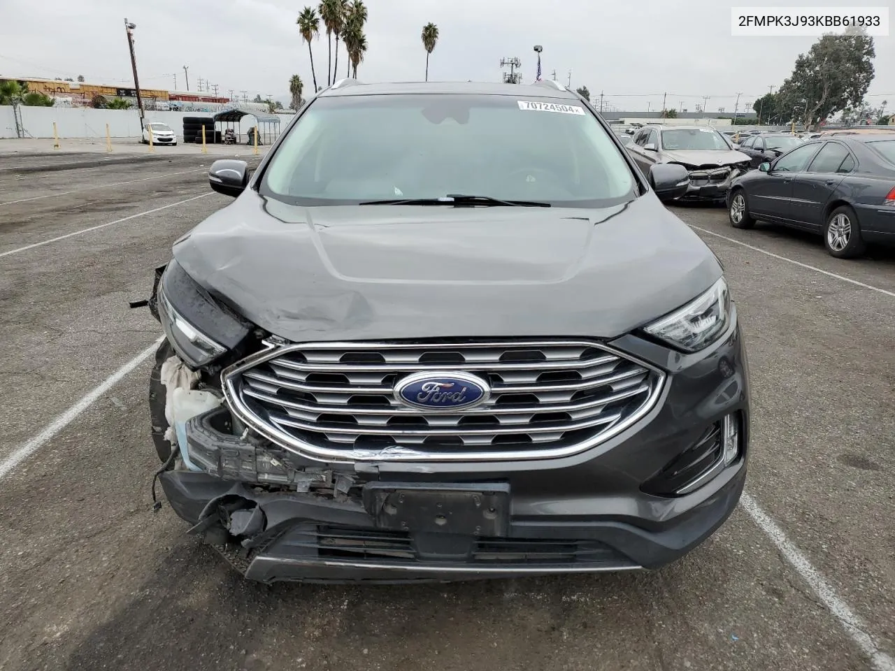 2019 Ford Edge Sel VIN: 2FMPK3J93KBB61933 Lot: 70724504