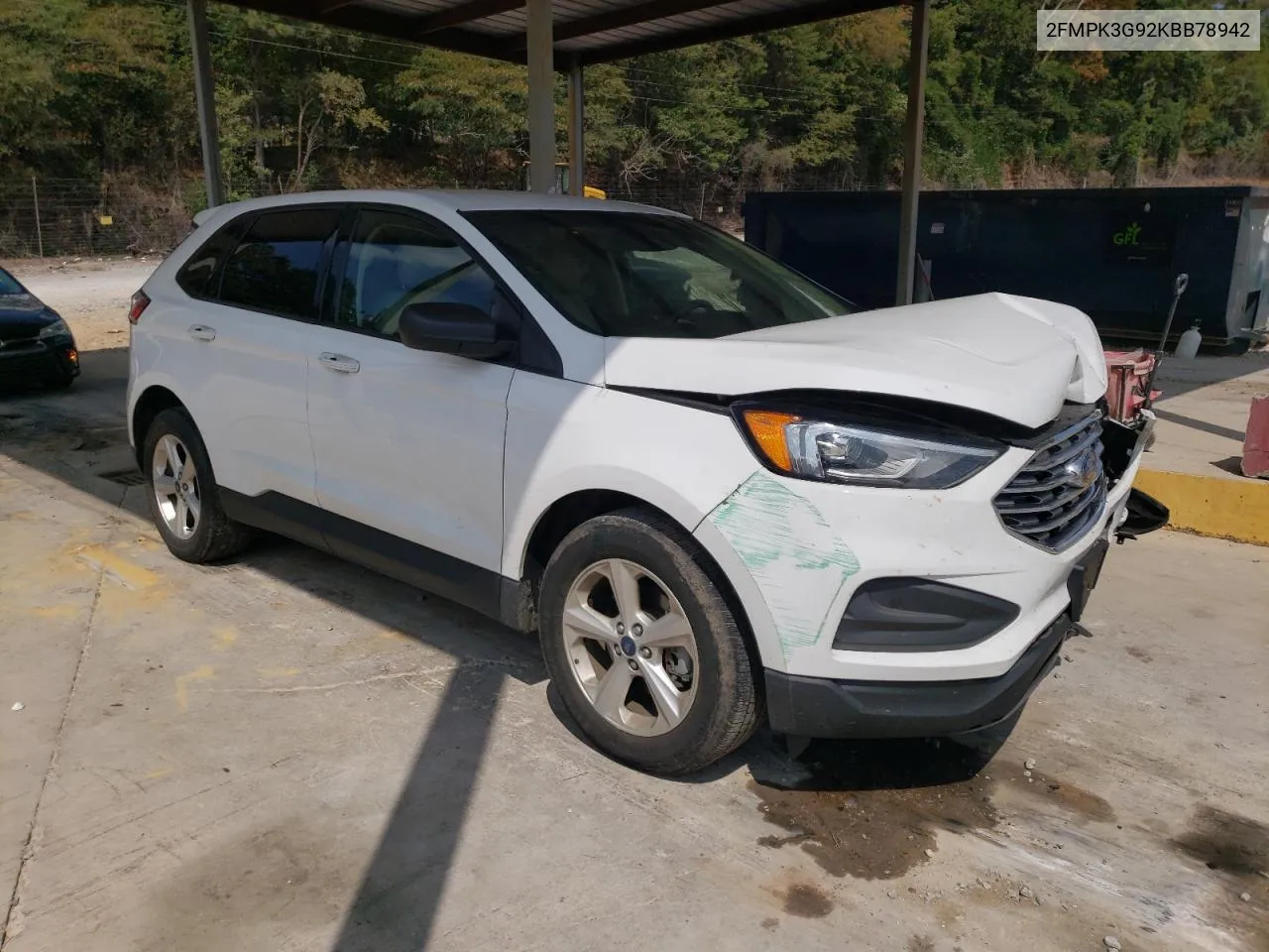 2019 Ford Edge Se VIN: 2FMPK3G92KBB78942 Lot: 70895844