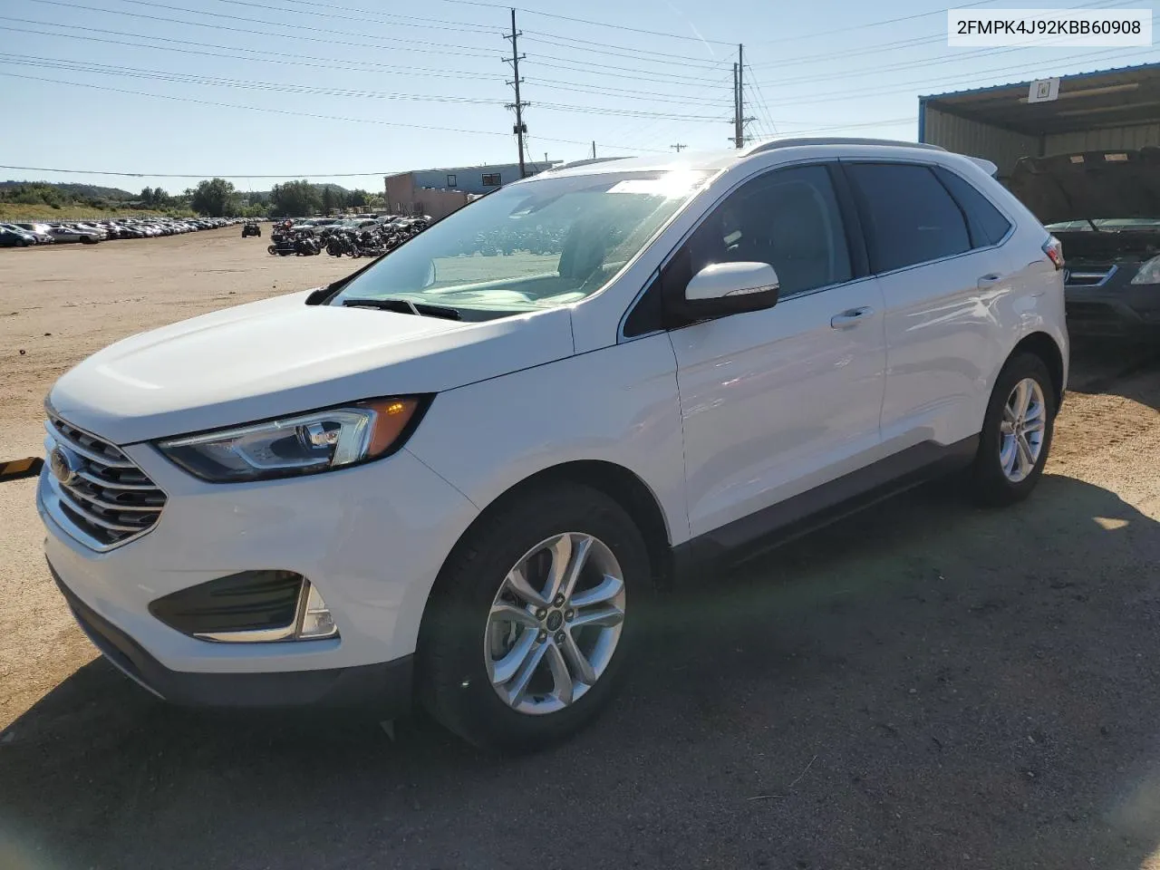 2019 Ford Edge Sel VIN: 2FMPK4J92KBB60908 Lot: 72282114