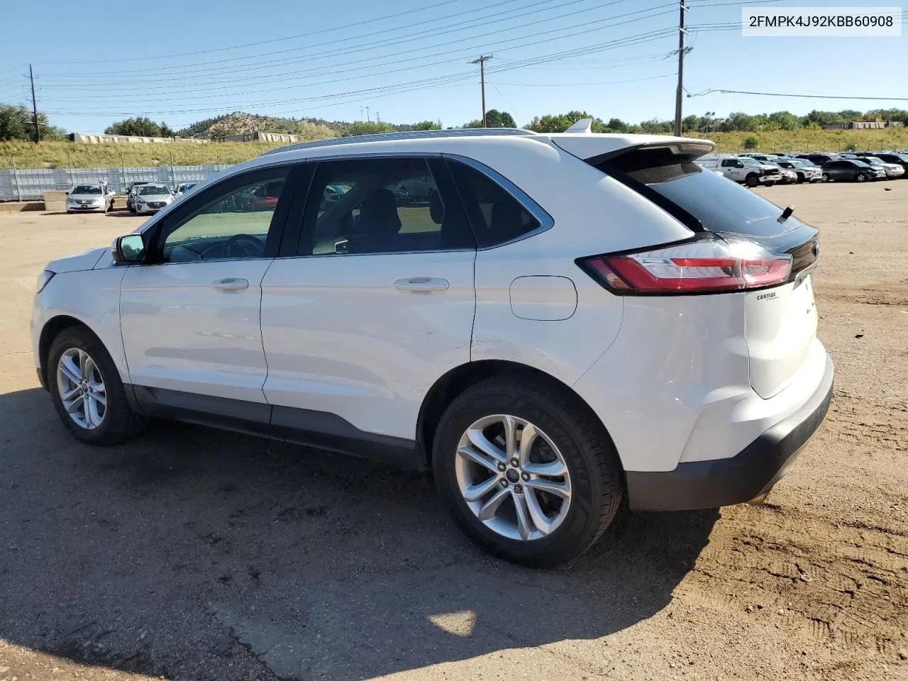 2019 Ford Edge Sel VIN: 2FMPK4J92KBB60908 Lot: 72282114