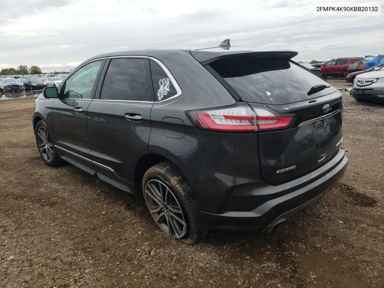 2019 Ford Edge Titanium VIN: 2FMPK4K90KBB20132 Lot: 72644474