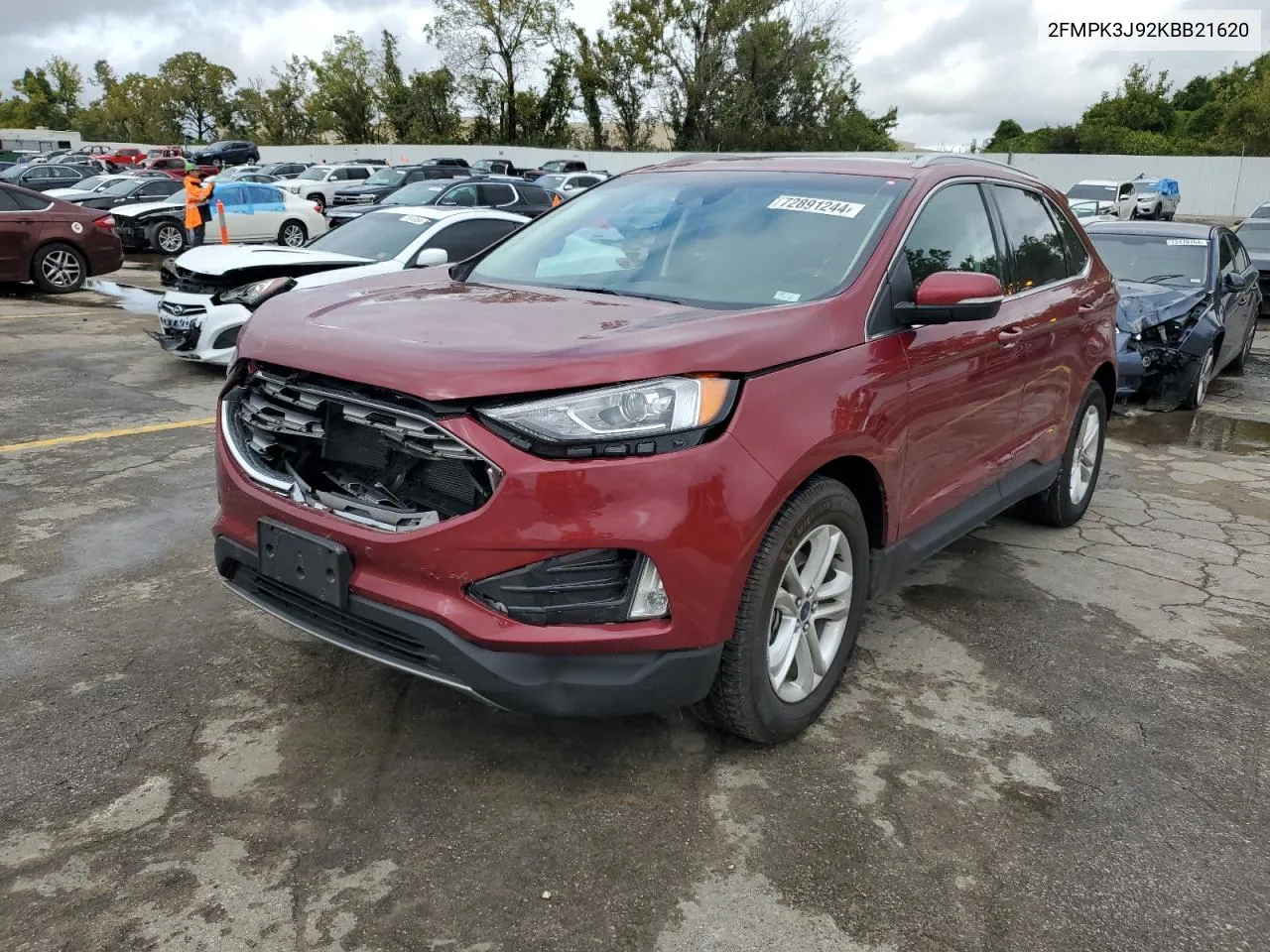 2019 Ford Edge Sel VIN: 2FMPK3J92KBB21620 Lot: 72891244