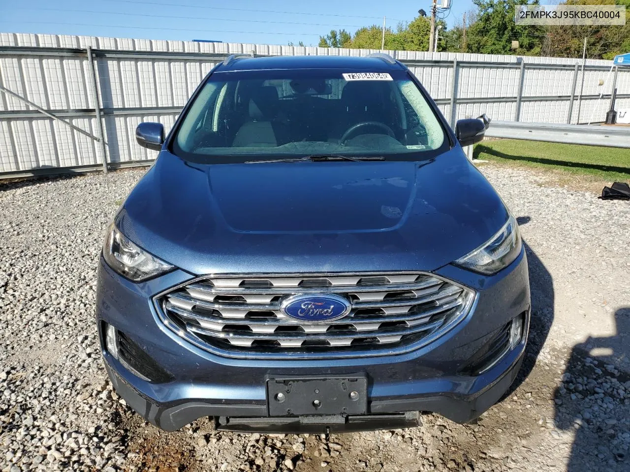 2019 Ford Edge Sel VIN: 2FMPK3J95KBC40004 Lot: 73984064