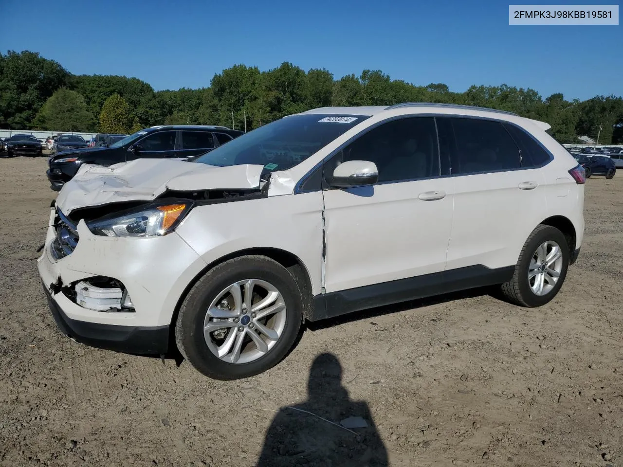 2019 Ford Edge Sel VIN: 2FMPK3J98KBB19581 Lot: 74203874