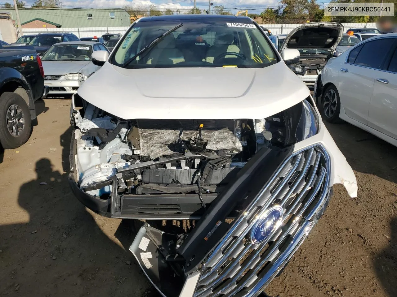 2019 Ford Edge Sel VIN: 2FMPK4J90KBC56441 Lot: 74908564