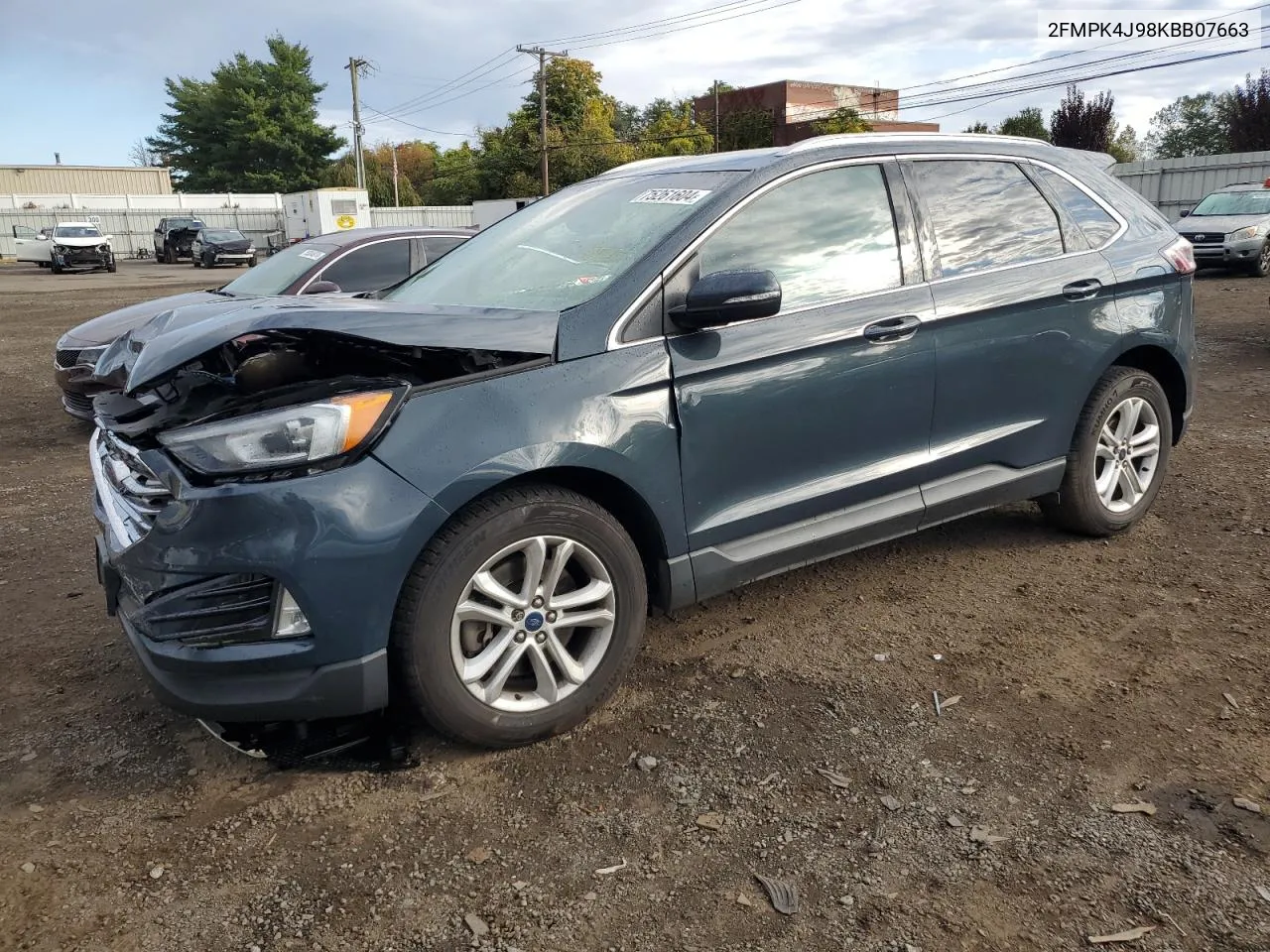 2019 Ford Edge Sel VIN: 2FMPK4J98KBB07663 Lot: 75261604