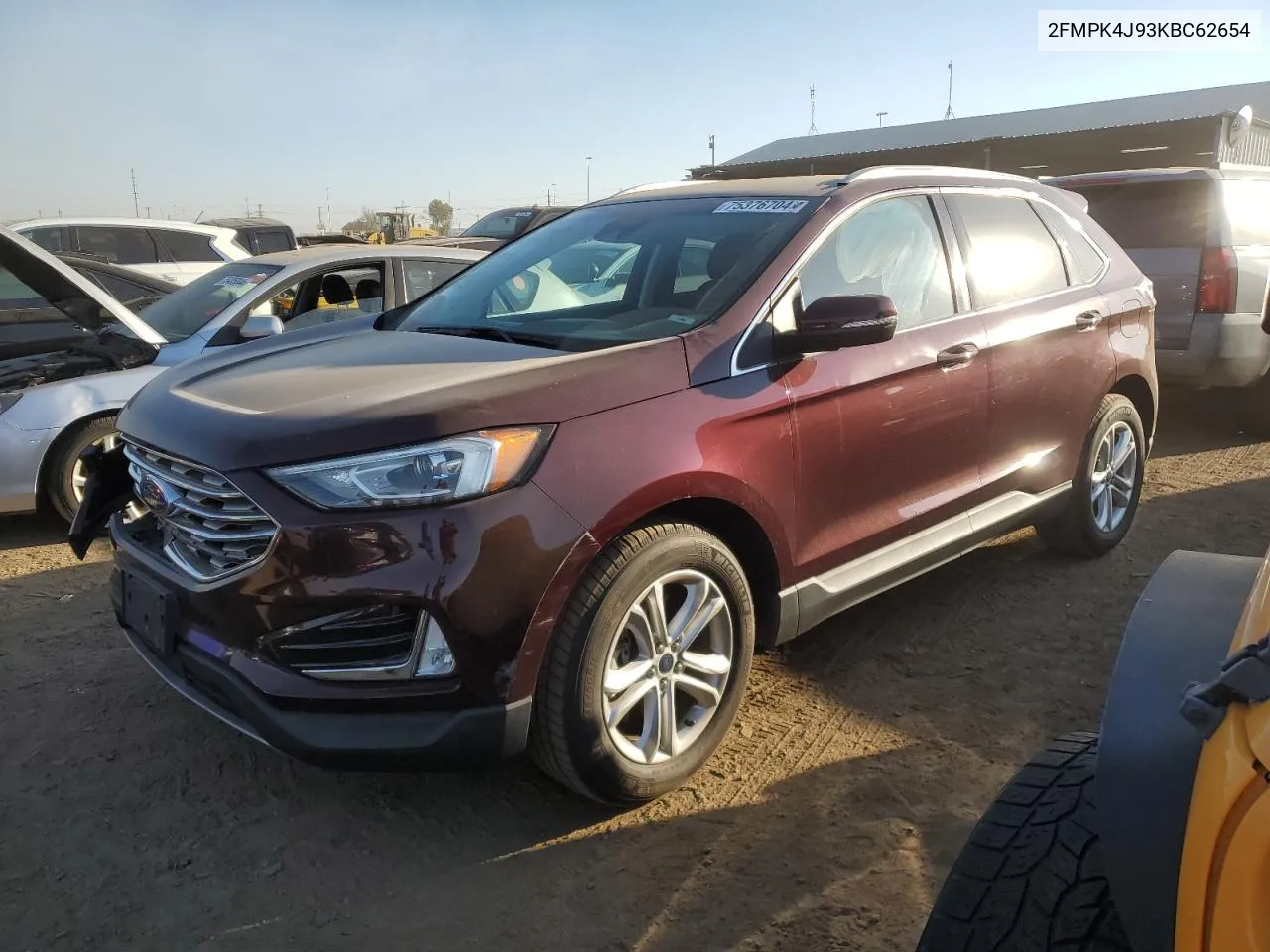 2019 Ford Edge Sel VIN: 2FMPK4J93KBC62654 Lot: 75376704