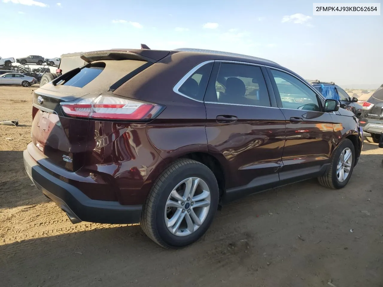 2019 Ford Edge Sel VIN: 2FMPK4J93KBC62654 Lot: 75376704