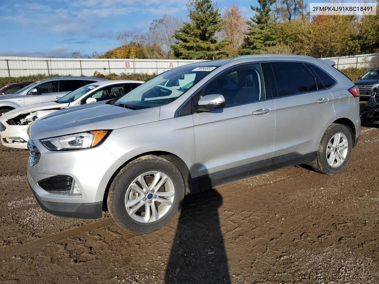 2019 Ford Edge Sel VIN: 2FMPK4J91KBC18491 Lot: 75986864