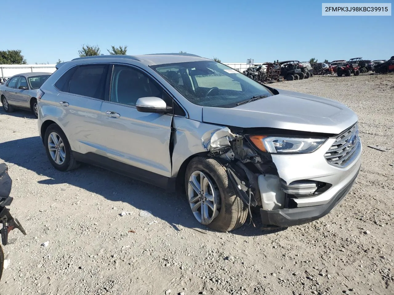 2019 Ford Edge Sel VIN: 2FMPK3J98KBC39915 Lot: 76556074