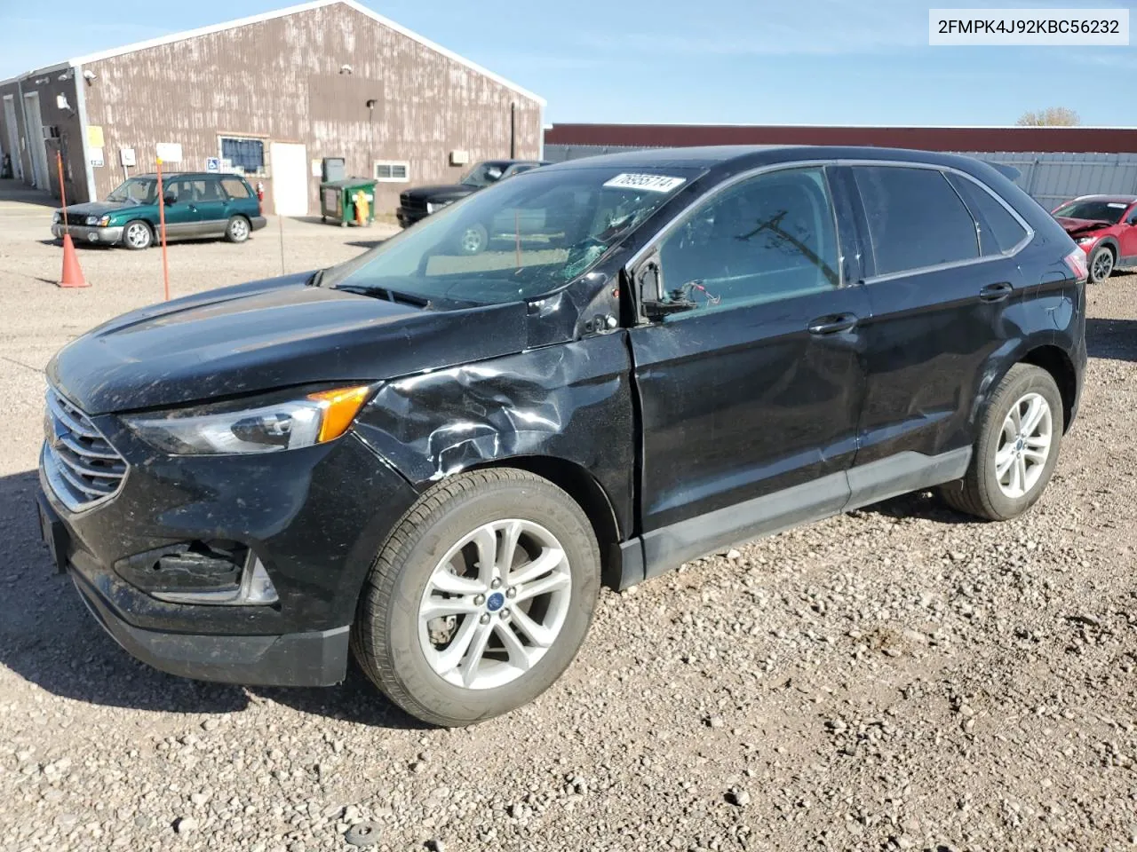 2019 Ford Edge Sel VIN: 2FMPK4J92KBC56232 Lot: 76955714