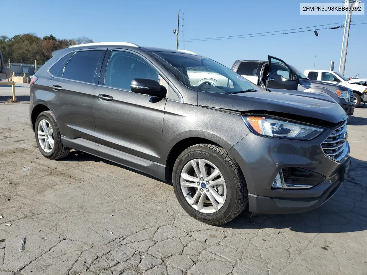 2019 Ford Edge Sel VIN: 2FMPK3J98KBB89792 Lot: 77475264