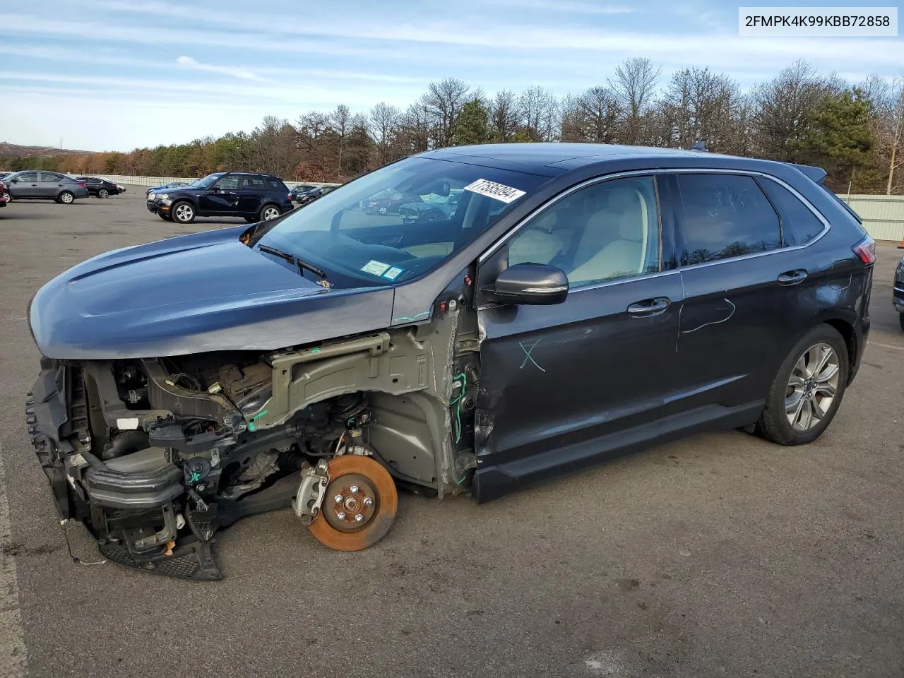 2019 Ford Edge Titanium VIN: 2FMPK4K99KBB72858 Lot: 77585094