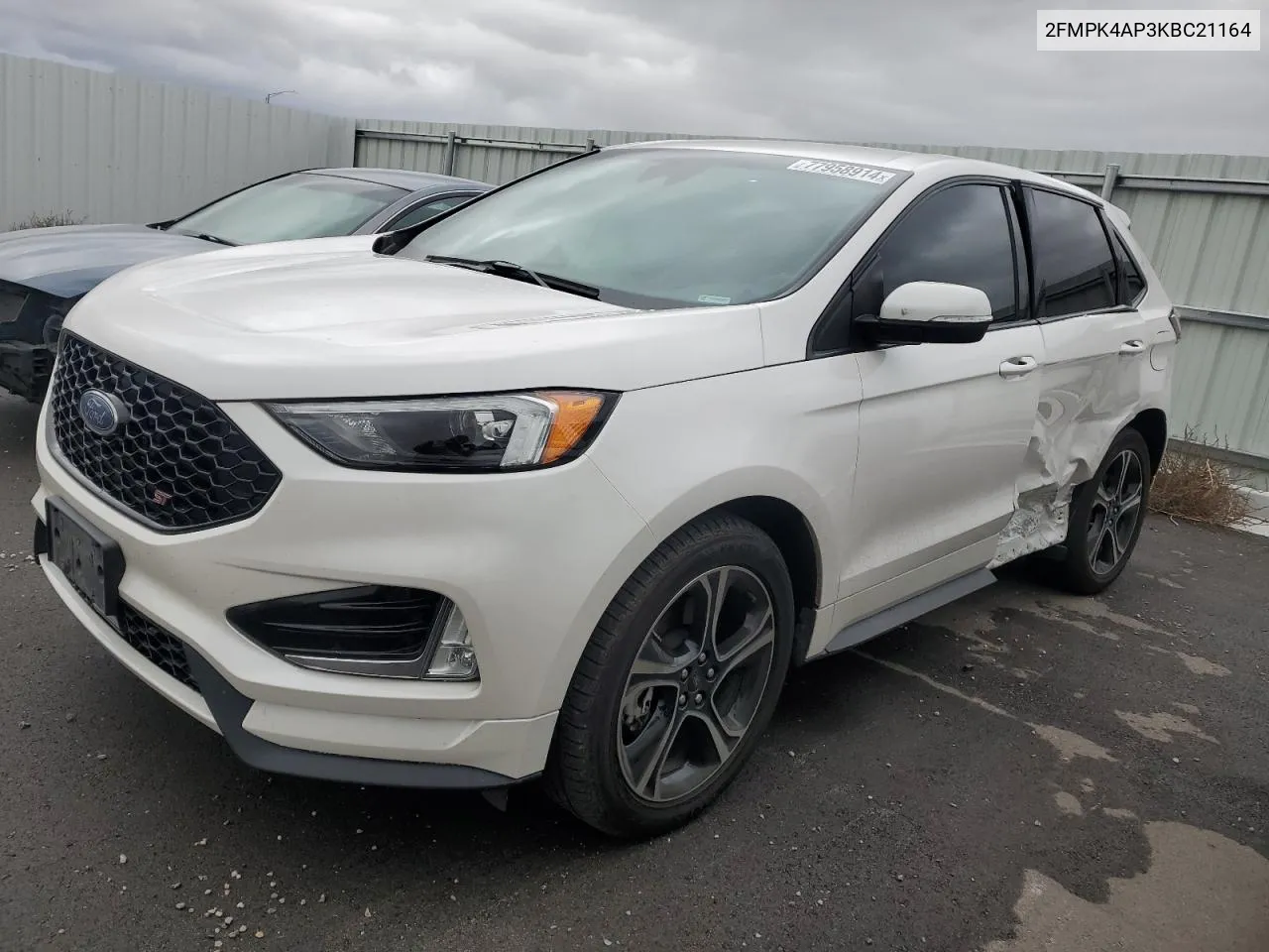 2019 Ford Edge St VIN: 2FMPK4AP3KBC21164 Lot: 77958914