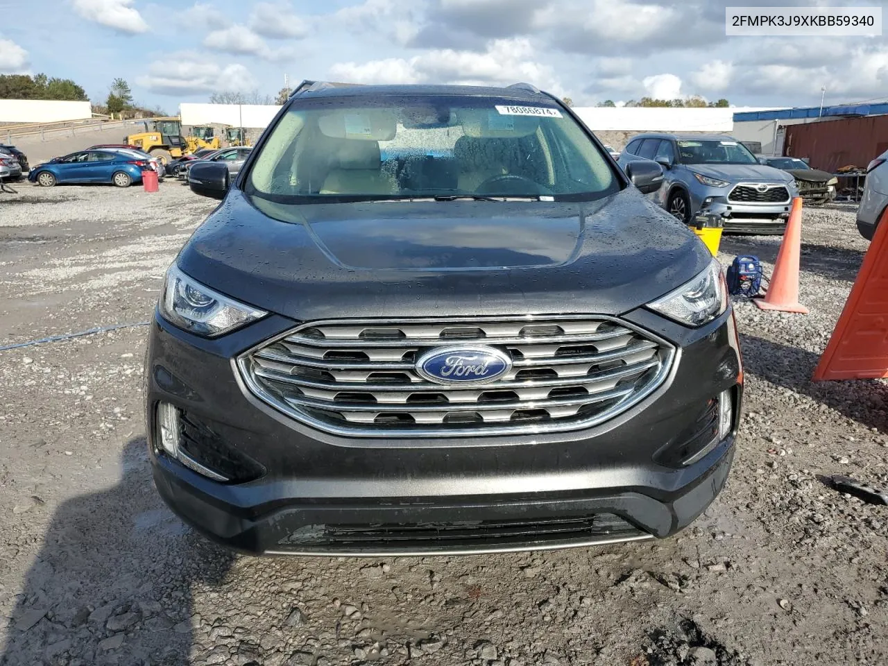 2019 Ford Edge Sel VIN: 2FMPK3J9XKBB59340 Lot: 78086874