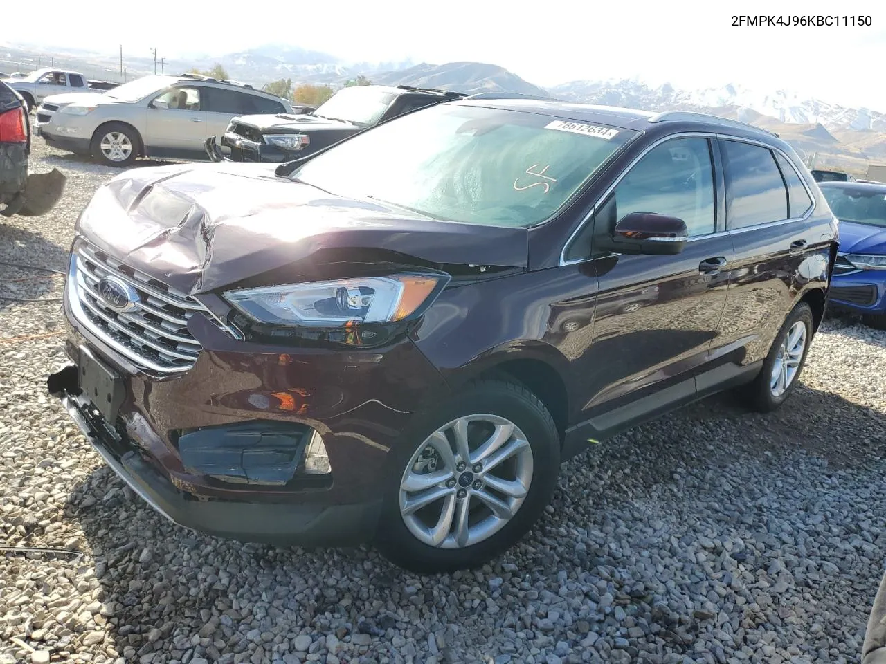 2019 Ford Edge Sel VIN: 2FMPK4J96KBC11150 Lot: 78612634