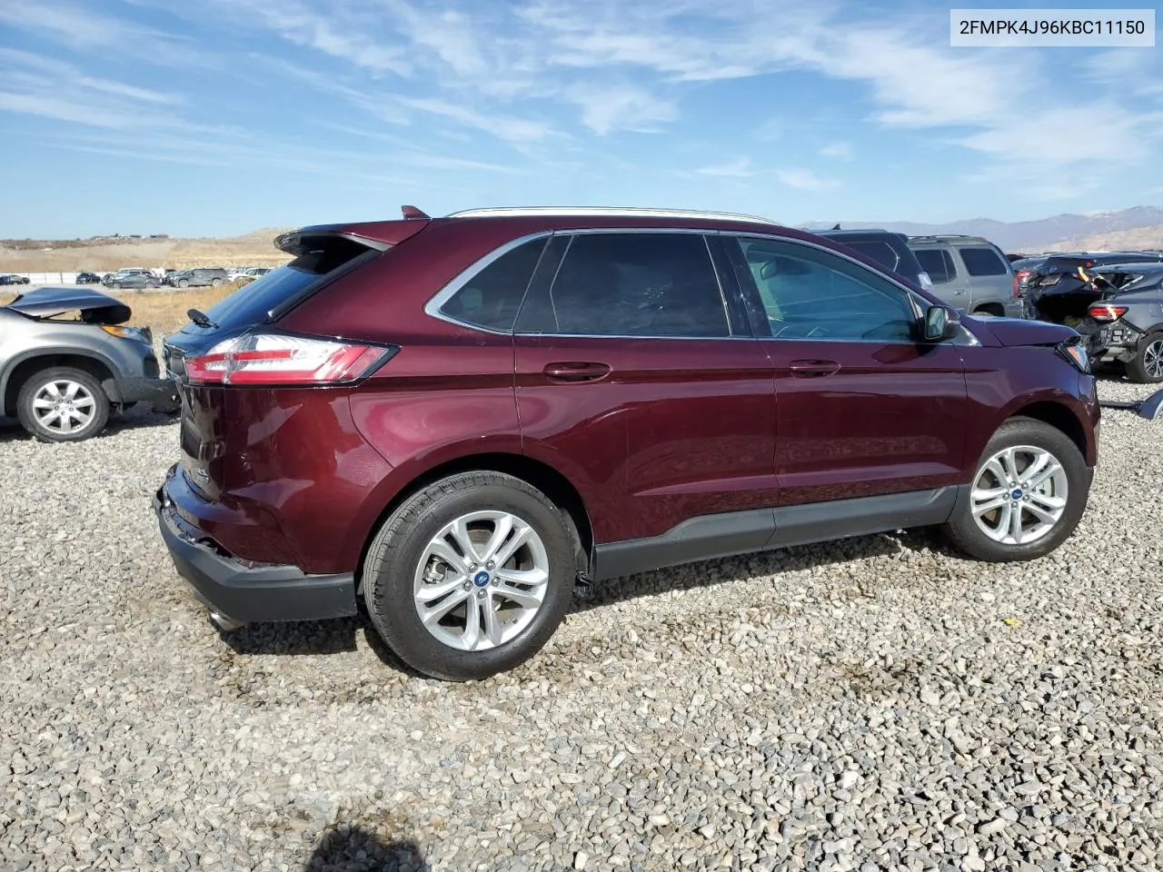 2019 Ford Edge Sel VIN: 2FMPK4J96KBC11150 Lot: 78612634